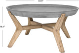 Safavieh Outdoor Collection Wynn Modern Concrete Round 18.1-inch Coffee Table - Photo 9