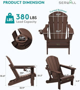 SERWALL Folding Adirondack Chair Set of 2 - Photo 3