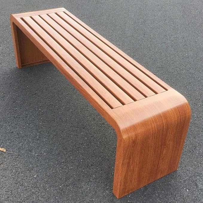 Patio Garden Bench, All-Weather Outdoor Bench, 2-3 Person Seat Backless Front Porch Bench, Outdoor Metal Garden Bench(Brown,120cm/47.2in)