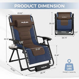 UDPATIO Oversized Zero Gravity Chair, Outdoor Full Padded Recliner - Photo 3