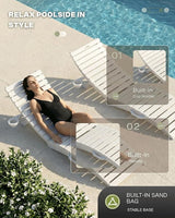 Pre-Assembled Folding in-Pool Lounge Chair, HDPE Outdoor Chaise Lounge with Cup Holder, Pool Lounge Chair for Poolside - Photo 3