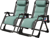 NAIZEA Padded Zero Gravity Chair, Cooling Fabric Folding Outdoor Lounge Chairs - Photo 1