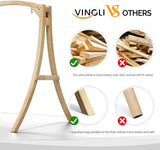 VINGLI 5FT Porch Swing Frame, 1000LBS Heavy Duty A-Frame Wooden Porch Swing Stand with Curved Arc Top - Photo 2
