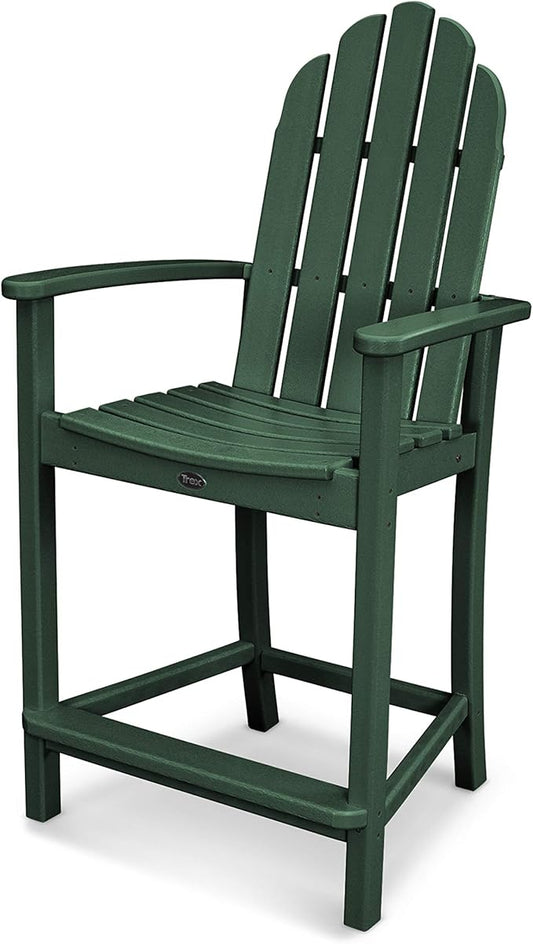 POLYWOOD Adirondack Counter Height Chair, Green