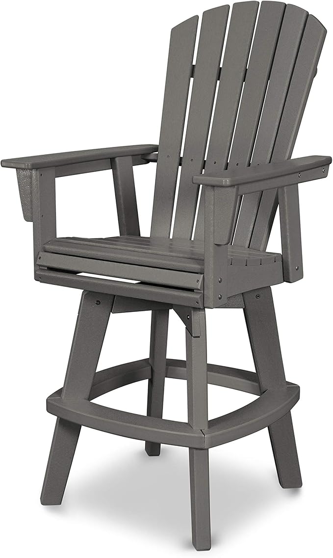 POLYWOOD Nautical Adirondack Swivel Bar Chair - Photo 1