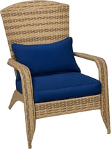Outsunny Patio Wicker Adirondack Chair, Outdoor All-Weather Rattan Fire Pit Chair with Soft Cushions - Photo 1