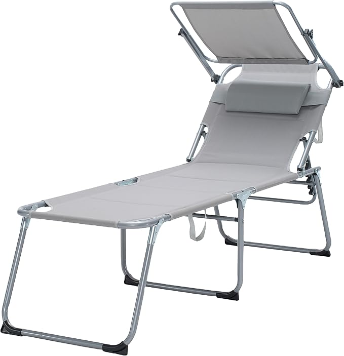 Folding Outdoor Lounge Recliner Chairs, Patio Lawn Chairs with Adjustable Backrest - Photo 7