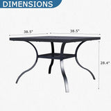 38" Square Patio Dining Table for 4, All-Weather Patio Table with Umbrella Hole - Photo 2