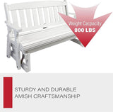 Amish Casual Heavy Duty 800 Lb Mission Pressure Treated Porch Glider (4 Foot, Semi-Solid White Stain) - Photo 5