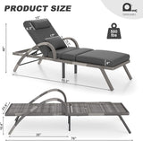 MEISSALIVVE Outdoor Lounge Chairs Set of 4, Patio Chaise Loungers with Adjustable 5 Position & Leg Support - Photo 2