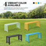 VINGLI 40in Outdoor Metal Bench, All-Weathe Backless Patio Bench with Slatted Seat＆Floral Side Panels - Photo 9