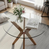 36 inch Round 1/4" Thick Pencil Polished Edge Glass Table Top with 6 Bumpers - Tempered - Photo 8