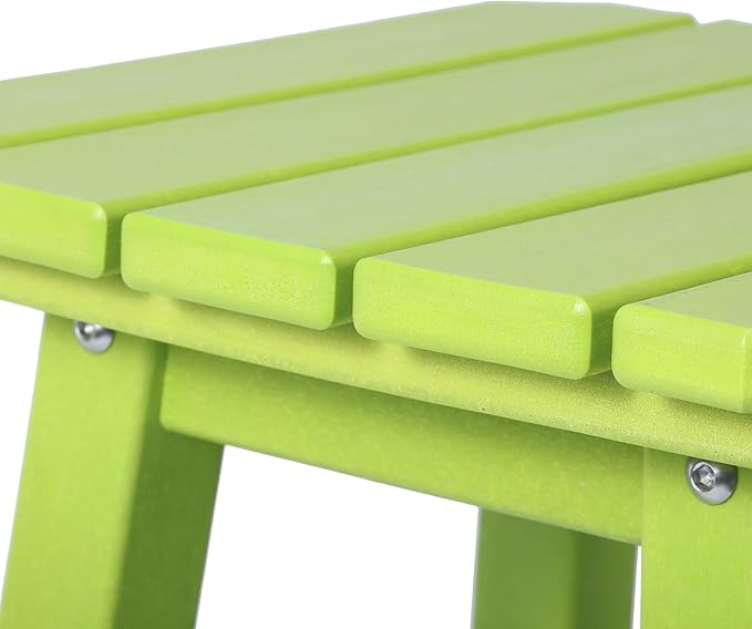 Costaelm 29" Height Outdoor Bar Stools, All-Weather Bar Stools, Adirondack Poly Patio Square Bar Stool for Patio, Deck, Kitchen Counter and Garden, Lime