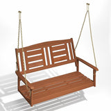 Furinno TIOMAN Porch Swing, 2-Seater Outdoor Hanging Wooden Swing with Chain in Teak Oil, for Patio, Garden, Porch - Photo 5