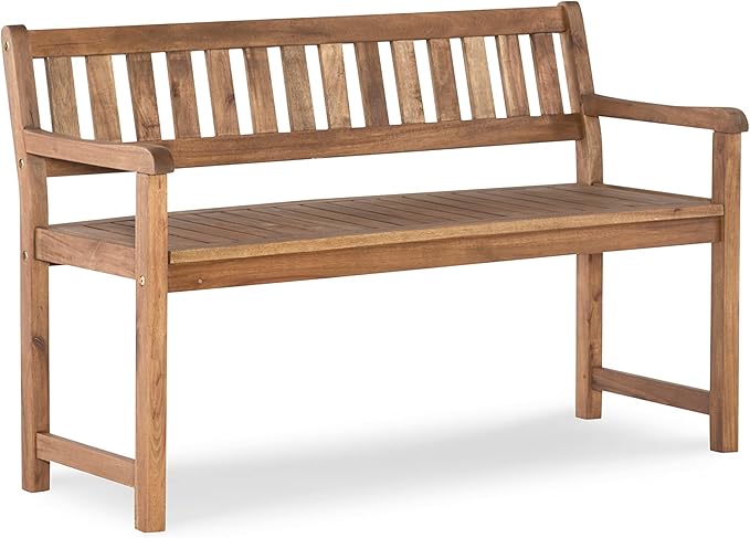 Linon Acorn Chandler Finished Acacia Wood Outdoor Bench