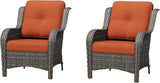 Patio Chairs Set of 2, Outdoor Wicker Patio Furniture Set with Thickened Olefin Cushions, High Back and Deep Seating - Photo 9