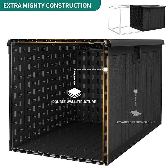 YITAHOME 230 Gallon Large Deck Box with Divider & Side Handles, Outdoor Double-Wall Storage for Patio Furniture Cushions - Photo 4