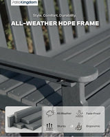 HDPE Garden Bench, All Weather 2-Person Outdoor Benches, Rust Free & Fade Resistant Patio Benches for Garden, Porch - Photo 6