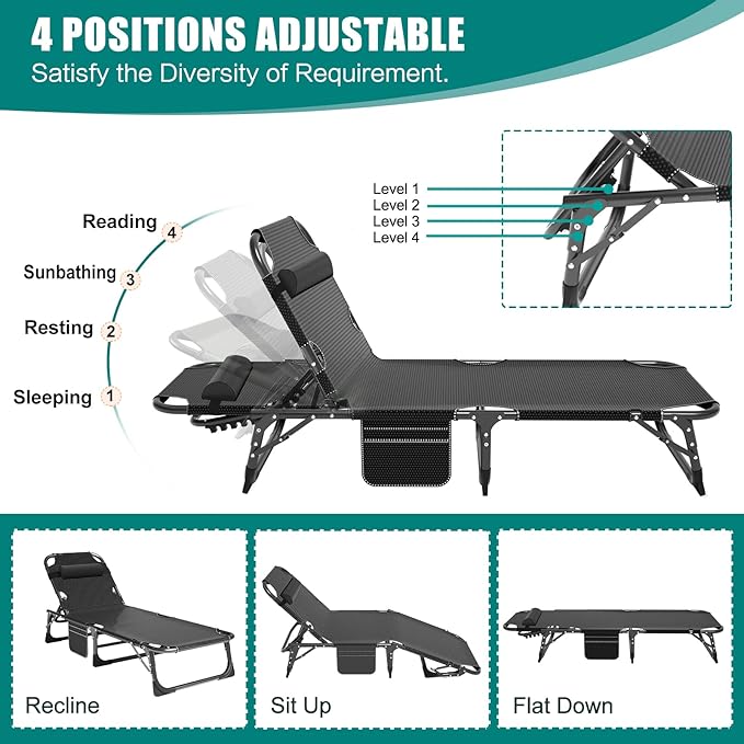 DoCred Folding Lounge Chair with Mattress - Photo 5