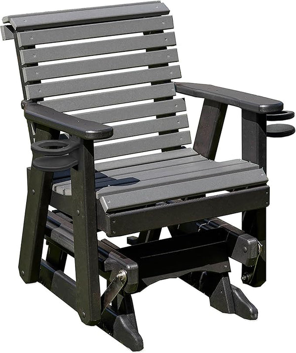 Amish Craftsmanship Made in USA 2FT Heavy Duty Poly Lumber Wood Porch Patio Glider HDPE with No wood fibers Lancaster - Photo 1