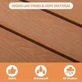 2 Tier Outdoor Side Table with Wood-Like Grain, 16.6" HDPE Adirondack Table Patio Side Table - Photo 5