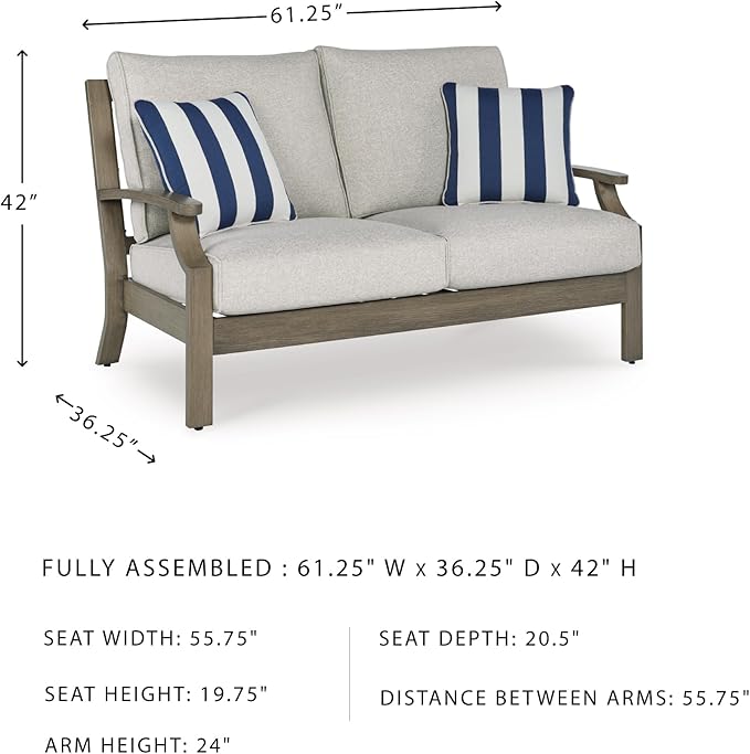 Signature Design by Ashley Rainier Ranch Casual Nuvella Weather Resistant Fabric Outdoor Loveseat with Cushion and 2 - Photo 3