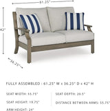 Signature Design by Ashley Rainier Ranch Casual Nuvella Weather Resistant Fabric Outdoor Loveseat with Cushion and 2 - Photo 3