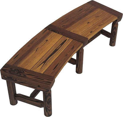Outsunny Wooden Garden Bench, Semicircular Round Outdoor Tree Bench, Wrap Around Park Bench for Yard, Patio, Deck, Lawn, Brown