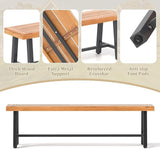 Tangkula 63 Inches Acacia Wood Outdoor Bench, 3-Person Patio Bench with 800 lbs Weight Capacity - Photo 6