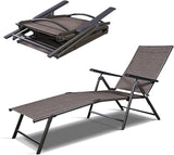 S AFSTAR Patio Chaise Lounges, Outdoor Reclining Lounge Chairs with Adjustable Backrest & Heavy Duty Steel Frame - Photo 1