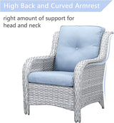 Rilyson Outdoor Patio Chairs Wicker Chair - 2PC Rattan Chairs Set with High Back and Deep Seating for Deck Porch - Photo 5