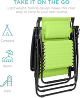 Best Choice Products Folding Zero Gravity Outdoor Recliner Patio Lounge Chair w/Adjustable Canopy Shade, Headrest - Photo 8