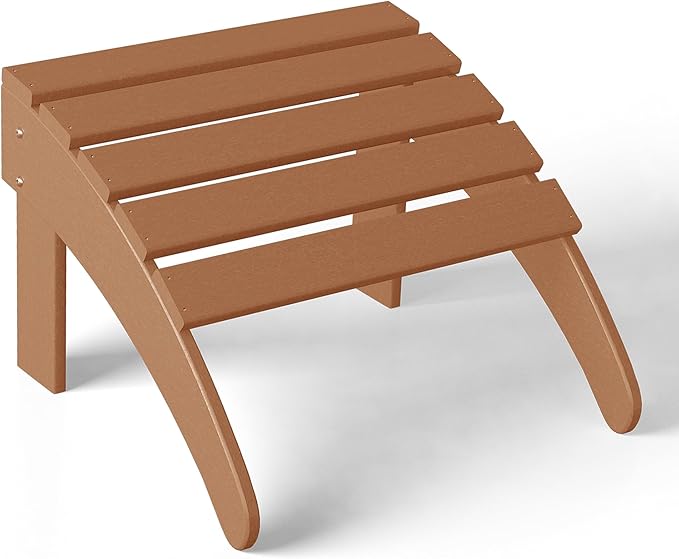 Costaelm Adirondack Chair Footrest Foldable Ottoman, Folding Ottoman Outdoor Foot Rest for Patio Waterproof, Adirondack Ottoman Outdoor, Teak
