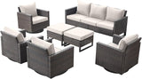 Rilyson Wicker Outdoor Patio Furniture Set - 7 Piece Patio Conversation Set with 4 Swivel Rocker Chairs - Photo 8