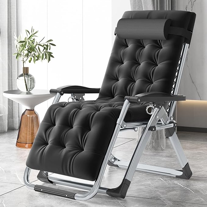 Slsy Zero Gravity Chair, Reclining Lounge Chair with Removable Cushion & Tray for Indoor and Outdoor, Patio Recliner Folding Reclining Chair