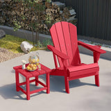 Folding Adirondack Chairs with Cup Holders, Set of 6 HDPE Plastic Outdoor Chairs, Weather Resistant, Real Wood Look - Photo 7