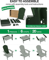 YEFU Adirondack Chair, Oversized Plastic Adirondack Chair Folding Outdoor Chairs with Cup Holder - Photo 8