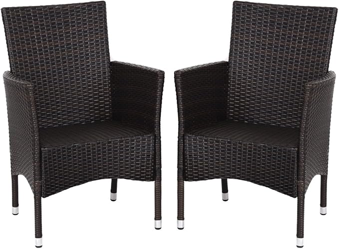 ReunionG 2PCS Patio Rattan Chairs, Furniture Armchair Set with Removable Cushions, Garden, Balcony - Photo 4