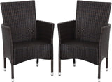 ReunionG 2PCS Patio Rattan Chairs, Furniture Armchair Set with Removable Cushions, Garden, Balcony - Photo 4