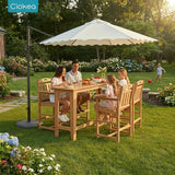 Ciokea Outdoor Bar Height Table Set of 5, 60" Extra Long Rectangle High Top Table and 4 Oversized Adirondack Chairs Set - Photo 2