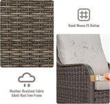 Swivel Patio Chair, High Back Outdoor Rattan Chair with Thick Cushions - Photo 5