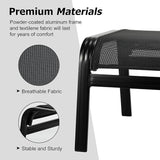 Patio Footstools Outdoor Foot Rest Aluminum Patio Ottomans Portable Seat Wicker Furniture Stackable Ottoman 2 Pieces - Photo 4