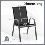 COSTWAY Patio Dining Chairs Set of 4, Stackable Outdoor Chairs with Armrest and High Back - Photo 3