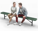 Heavy-Duty Outdoor Metal Bench, Thermoplastic-Coated, Inground, Weatherproof, Commercial-Grade for Parks, Gardens - Photo 1