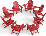 Adirondack Chair Set of 8, HDPE Folding Adirondack Chair with Multifunctional Cup Holder - Photo 1