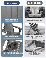 FOOWIN Folding Adirondack Chair Set of 8, HDPE Adirondack Chairs with Cup Holder - Photo 4