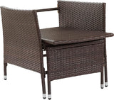 Teamson Home Outdoor PE Rattan Patio Lounge Chair with Pull-Out Ottoman and White Weather-Resistant Cushions Patios - Photo 6