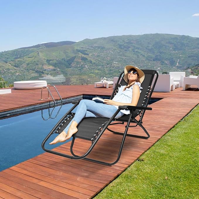 SZHLUX Oversized Zero Gravity Chair,29In XL Lounge Chair w/Removable Cushion&Headrest, Reclining Camping Chair - Photo 2