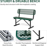4/6/8 Feet Park Bench for Outside Heavy Duty Metal, Garden Benches Outdoor Bench with Backrest & Portable Frame - Photo 4