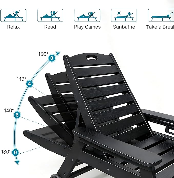 Outdoor Chaise Lounge Chair with Adjustable Backrest and Heavy-Duty Support for Ultimate Relaxation - Photo 8